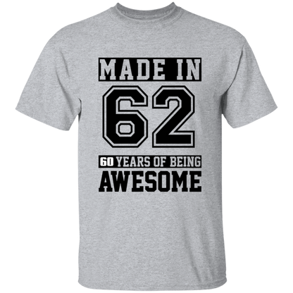 60 Year Old Awesome Since 1962 60th Birthday Gifts Men T-Shirt