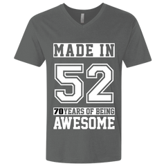 70 Year Old Awesome Since 1952 70th Birthday Gifts Men Premium Fitted SS V-Neck