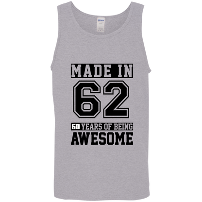60 Year Old Awesome Since 1962 60th Birthday Gifts Men Cotton Tank Top