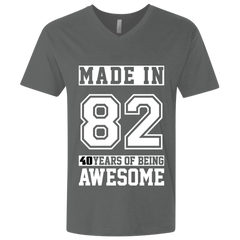 40 Year Old Awesome Since 1982 40th Birthday Gifts Men Premium Fitted SS V-Neck