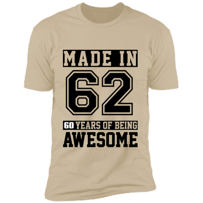 60 Year Old Awesome Since 1962 60th Birthday Gifts Men Premium Short Sleeve T-Shirt