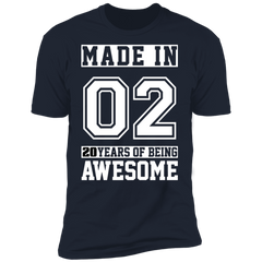 20 Year Old Awesome Since 2002 20th Birthday Gifts Men Premium Short Sleeve T-Shirt