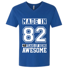 40 Year Old Awesome Since 1982 40th Birthday Gifts Men Premium Fitted SS V-Neck