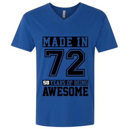 50 Year Old Awesome Since 1972 50th Birthday Gifts Men Premium Fitted SS V-Neck