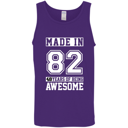 40 Year Old Awesome Since 1982 40th Birthday Gifts Men Cotton Tank Top