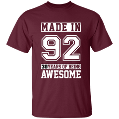 30 Year Old Awesome Since 1992 30th Birthday Gifts Men T-Shirt