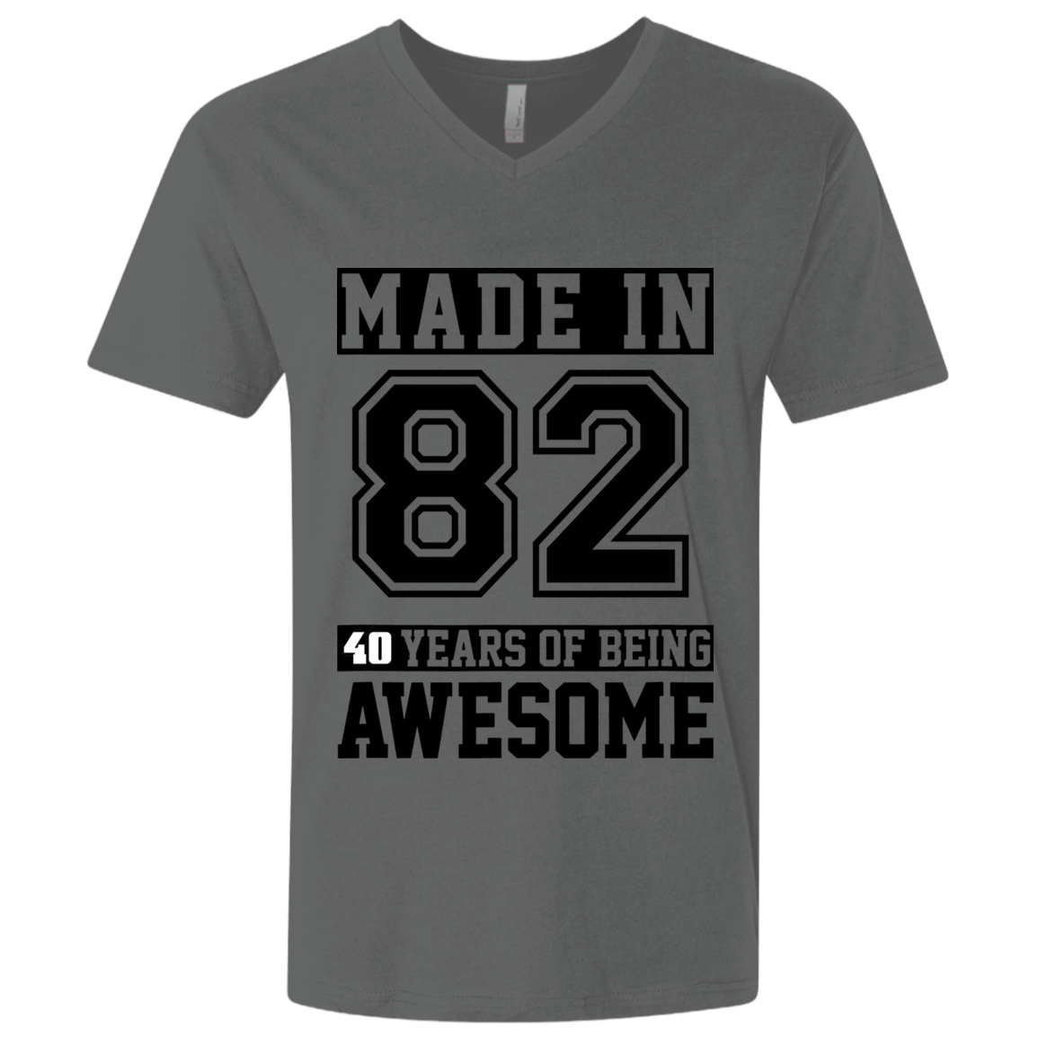 40 Year Old Awesome Since 1982 40th Birthday Gifts Men Premium Fitted SS V-Neck