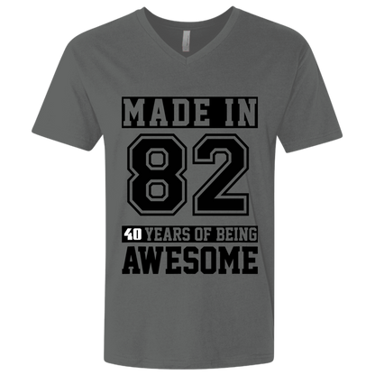 40 Year Old Awesome Since 1982 40th Birthday Gifts Men Premium Fitted SS V-Neck