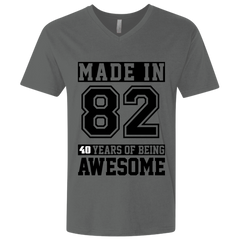 40 Year Old Awesome Since 1982 40th Birthday Gifts Men Premium Fitted SS V-Neck