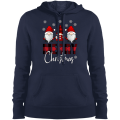 Funny Gnome Merry Christmas Cute Ladies Pullover Hooded Sweatshirt